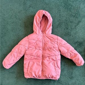 Pink Hooded Puffer Jacket